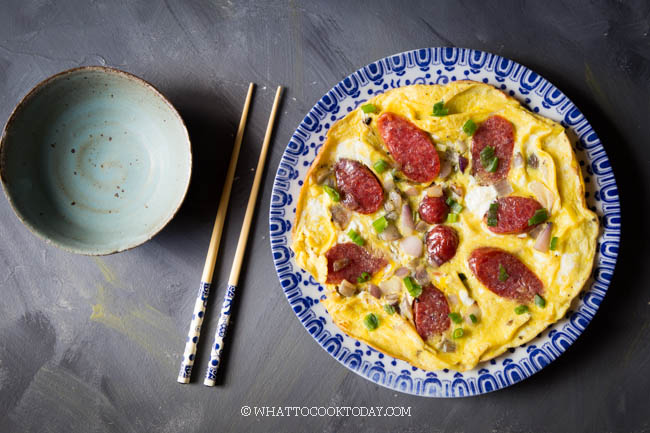 Easy Lap Cheong Omelette (Chinese Sausage Omelette)